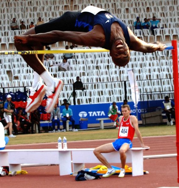 Gregory Roberts in the high jump competition