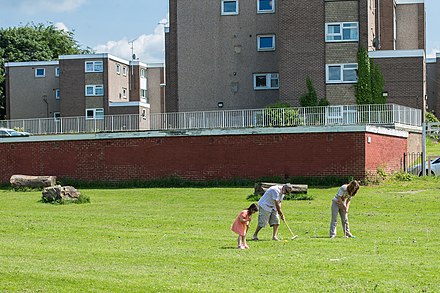 Croquet being played recreationally in Wetherby, West Yorkshire