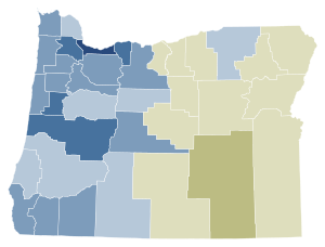 2016 Oregon Ballot Measure 100 results map by county.svg