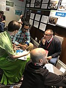 Community members discuss during the New Voices session during Day 3 of Wikimania 2017