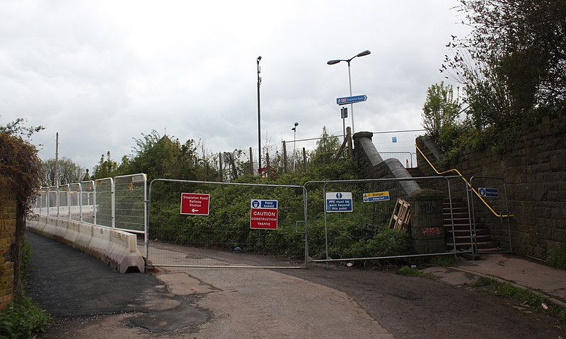 File:2018 at Stapleton Road - platform 2 entrance closed for rebuilding.JPG