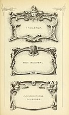 Three designs of Art Nouveau cartouches