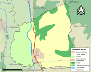 Kolorowa mapa przedstawiająca użytkowanie gruntów.