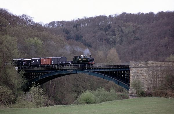 GWR 5700 Class Pannier tank 5764 crossing the Victoria Bridge.