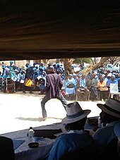 A performer in Mathangwane Main Kgotla during the 50 years of independence celebrations A performer in Mathangwane at Bot50 celebrations.jpeg