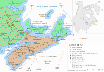 Isle Saint-Jean in 1754. Acadia 1754.png