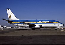 Die Boeing 737-200 (5H-ATC), die am 26. Februar 1982 entführt wurde, in den ursprünglichen Farben der Air Tanzania.