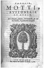 Флорентийское и миланское издание «Фацеций» Арлотто, Гонеллы и Барлаккио, 1568 год 