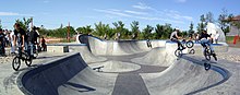 BMX bikers at a skatepark in The Forks, Winnipeg. Around the Forks, Winnipeg - panoramio (5).jpg