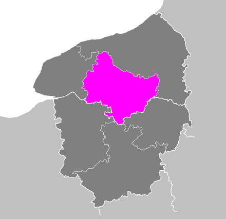 Localisation de l'arrondissement de Rouen en Haute-Normandie.