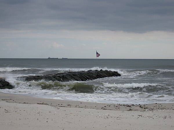 Jetty extending into the Atlantic Ocean