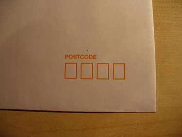 Australian postcodes have four digits; many envelopes for posting within Australia have four square boxes, one for each digit of the postcode. AustralianEnvelopePostcode.JPG