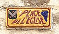 Straßenschild Place de l'Eglise in Bélesta