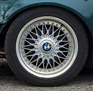 A tire on a BMW