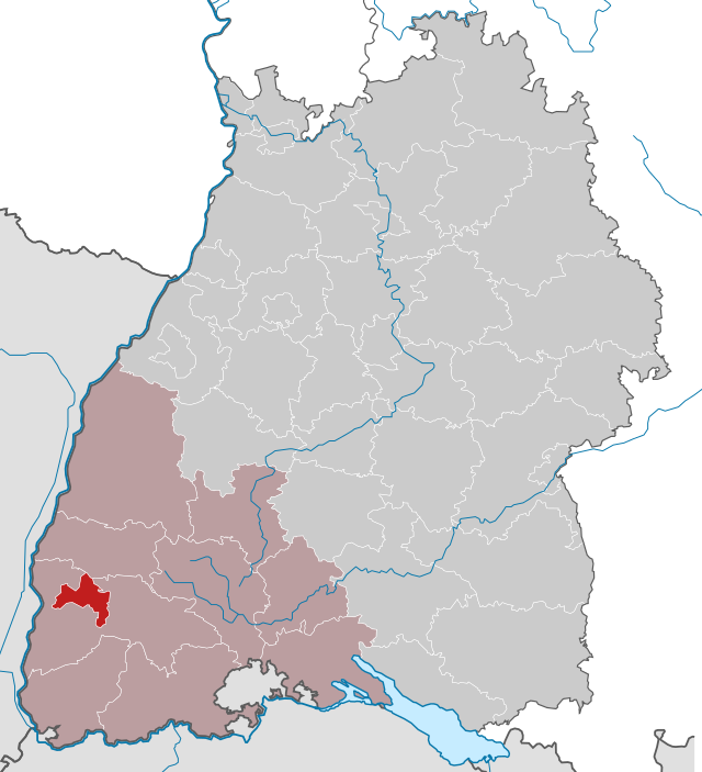 Poziția localității Freiburg im Breisgau