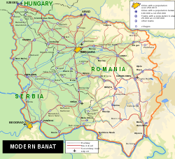 Map of the Banat region