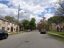 The neighborhood of Barry Farm at the intersection of Eaton Rd. and Firth Sterling Ave. before, April 2018, prior to redevelopment Barry Farm Washington DC.jpg