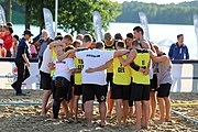 Deutsch: Beachhandball Europameisterschaften 2019 (Beach handball Euro); Tag 4: 5. Juli 2019 – Männer, Viertelfinale, Ungarn-Deutschland 2:1 (23:16, 11:23, 9:6) English: Beach handball Euro; Day 4: 5 July 2019 – Quarter Final Men – Hungary-Germany 2:1 (23:16, 11:23, 9:6)