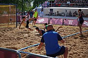 Deutsch: Beachhandball bei den Olympischen Jugendspielen 2018; Tag 7, 13. Oktober 2018; Jungen, Halbfinale – Argentinien-Portugal 1:2 English: Beach handball at the 2018 Summer Youth Olympics at 13 October 2018 – Boys Semifinal – Argentina-Portugal 1:2