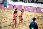 Deutsch: Beachhandball bei den Olympischen Jugendspielen 2018; Tag 6, 12. Oktober 2018; Mädchen, Hauptrundenspiel – Chinesisch Taipei (Taiwan)-Paraguay 0:2 English: Beach handball at the 2018 Summer Youth Olympics at 12 October 2018 – Girls Main Round – Chinese Taipei (Taiwan)-Paraguay 0:2