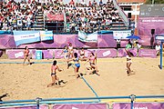 Deutsch: Beachhandball bei den Olympischen Jugendspielen 2018; Tag 3, 9. Oktober 2018; Mädchen, Vorrunde, Gruppe A - Chinese Taipei (Taiwan)-Mauritius 2:0 English: Beach handball at the 2018 Summer Youth Olympics at 9 October 2018 – Girls Preliminary Round Group A‎ – Chinese Taipei-Mauritius 2:0