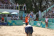 Deutsch: Beachvolleyball bei den Olympischen Jugendspielen 2018; Tag 11, 17. Oktober 2018; Jungen,Finale – Niederlande (Matthew Immers/Yorick de Groot)-Schweden (David Åhman/Jonatan Hellvig) 0:2 (20–22/15–21) English: Beach volleyball at the 2018 Summer Youth Olympics at 17 October 2018 – Final – Netherlands (Matthew Immers/Yorick de Groot)-Sweden (David Åhman/Jonatan Hellvig) 0:2 (20–22/15–21)