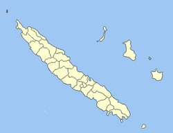 Bélepsaarten sijainti Uudessa-Kaledoniassa