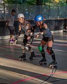 * Nomination Roller derby jammer (marked by the star on the helmet) trying to pass an opposing defender to score during Berlin Rollt Rollerderby event 2018 --MB-one 15:52, 7 January 2024 (UTC) * Decline  Oppose Sorry, nothing is in focus. --Mike Peel 23:14, 14 January 2024 (UTC)