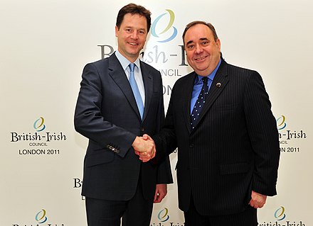 Salmond meets with Deputy Prime Minister of the United Kingdom Nick Clegg at a British-Irish Council meeting, London, 2011