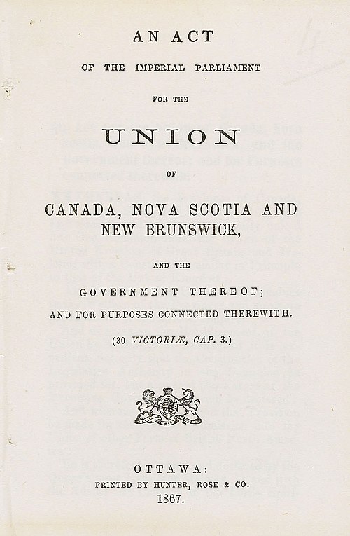 Cover of the Constitution Act, 1867