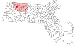 Lage im Franklin County in Massachusetts