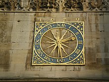 The Cambridge University Clock, set above the West door of Great St Mary's Cambridge University Clock.jpg