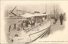 Niszczyciel w Hawrze około 1900 roku