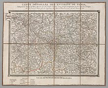 1816 (J. Goujon, Carte détaillée des environs de Paris)