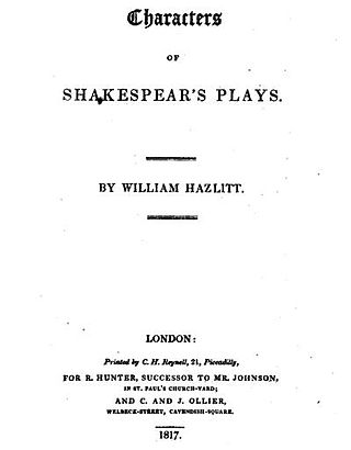 <i>Characters of Shakespears Plays</i> Book by William Hazlitt