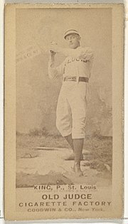 Thumbnail for File:Charles Frederick "Silver" King, Pitcher, St. Louis Browns, from the Old Judge series (N172) for Old Judge Cigarettes MET DP846061.jpg