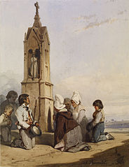 Paysans bretons en prière (vers 1840), huile sur toile, Walters Art Museum[11].