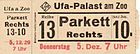 Entreeticket voor het Ufa-paleis in de dierentuin 1929