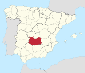 Pozicija Provincije Ciudad Real na karti Španjolske
