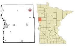 Clay County Minnesota Incorporated and Unincorporated areas Ulen Highlighted.svg