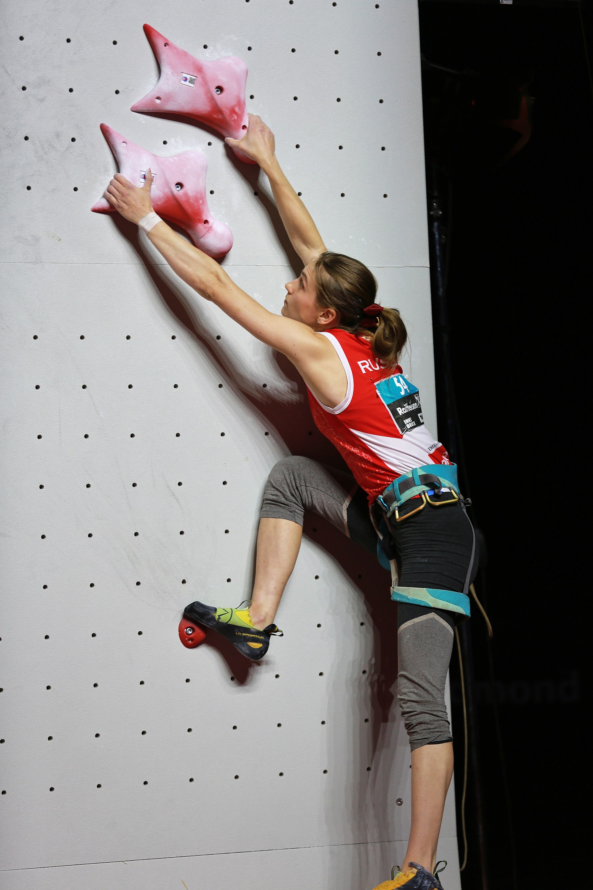 Mariia Krasavina at the Climbing World Championships 2018 Speed Semifinals