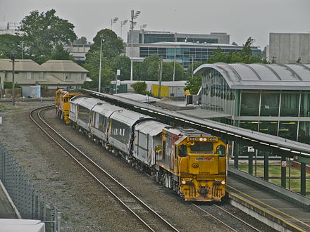 Coastal Pacific train at Christchurch station