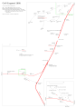 Mappa ferroviaria e tranviaria dei Colli Euganei.