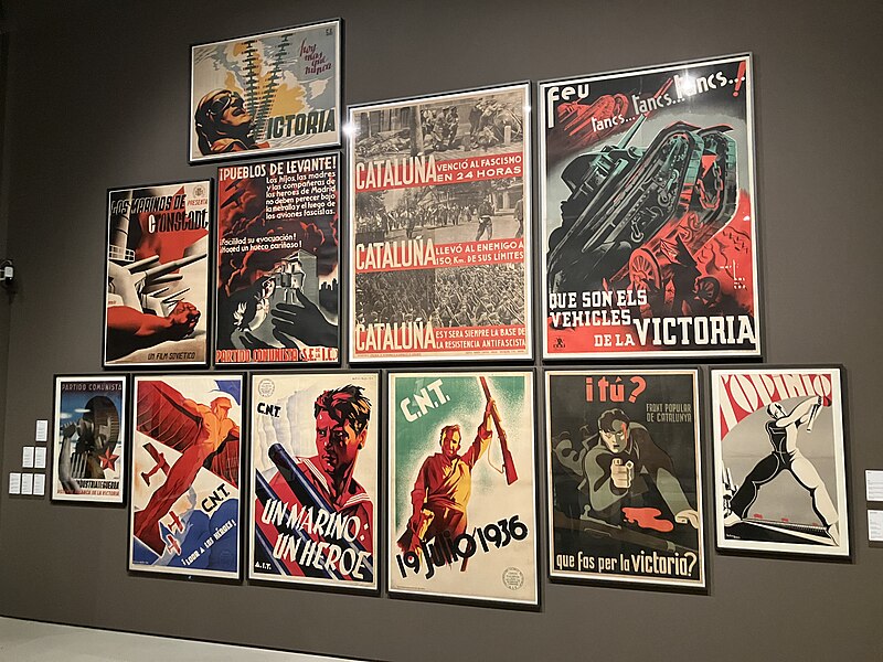 File:Composición de arte propagandístico de la Guerra Civil española en el MNAC (Barcelona).jpg