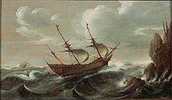 Cornelis Verbeeck - Een Nederlands pinasschip op een woelige zee.jpg