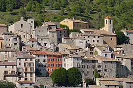 A general view of the village of Coursegoules