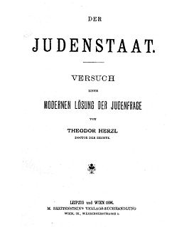 <i>Der Judenstaat</i> book by Theodor Herzl published in 1896