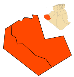 Mapa do distrito dentro da província de Tindouf