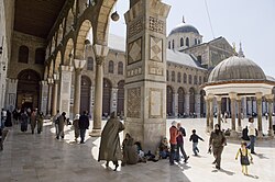 Above: The Umayyad Mosque in the Old City of Damascus, the capital of Bilad al-Sham during the early Islamic period Below: 1851 map of Ottoman Syria