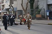 Español: Desfile civico militar sobre la Av. Luro, Mar del Plata, Argentina